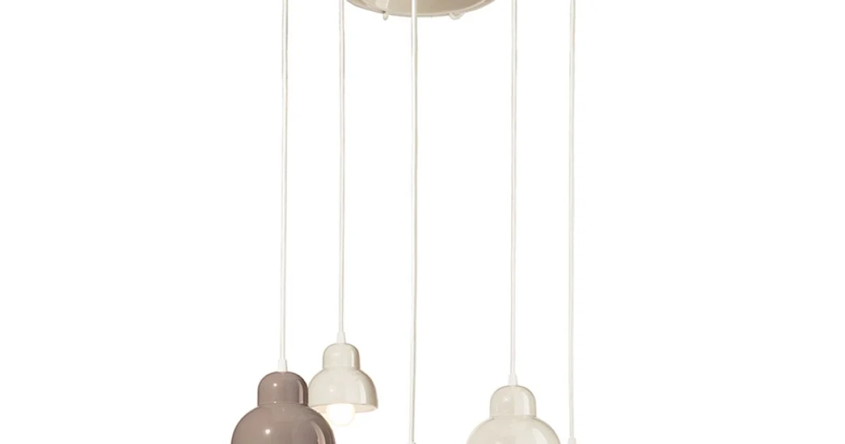 Lampada a Sospensione a 5 Elementi Colorati Made in Italy - Berimbau