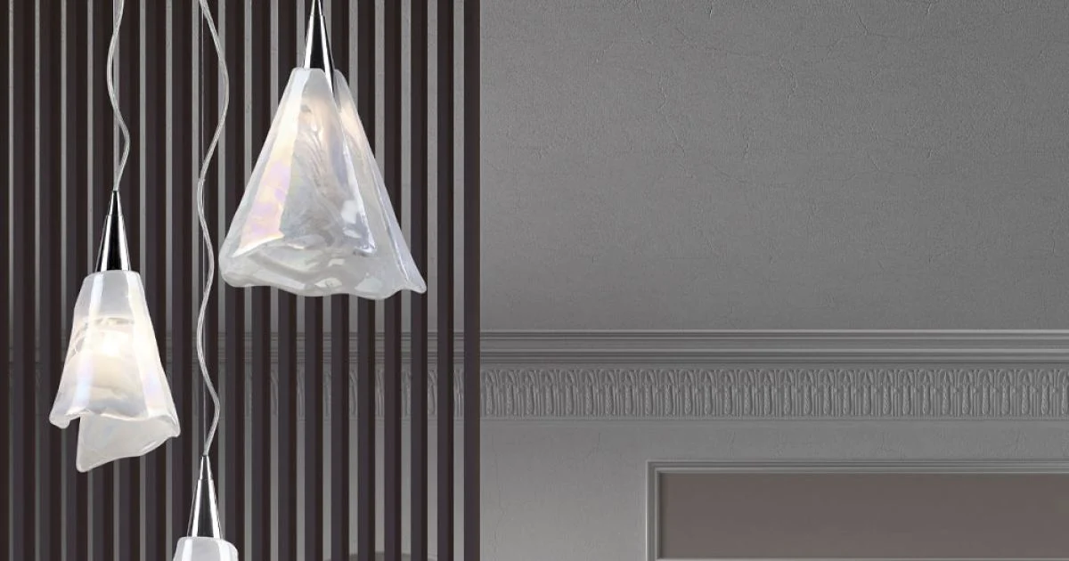 Lampada a Sospensione Artigianale in Vetro Veneziano Soffiato - Chrystal