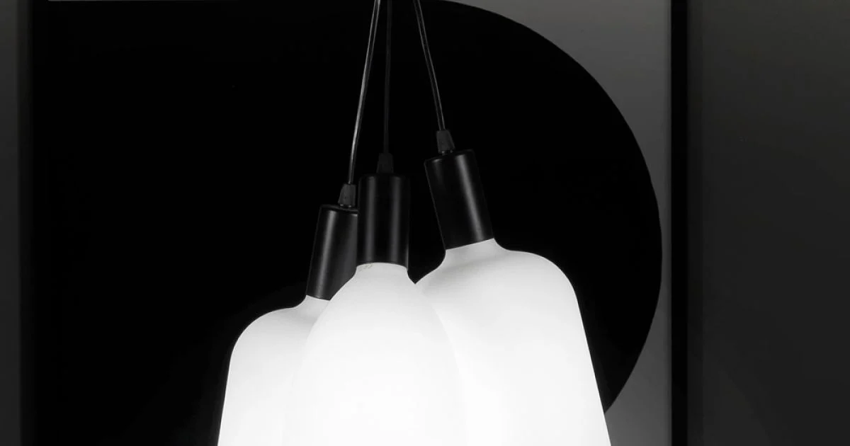 Lampada a Sospensione con 3 Luci in Metallo e Vetro Ceramico Made in Italy - Speak