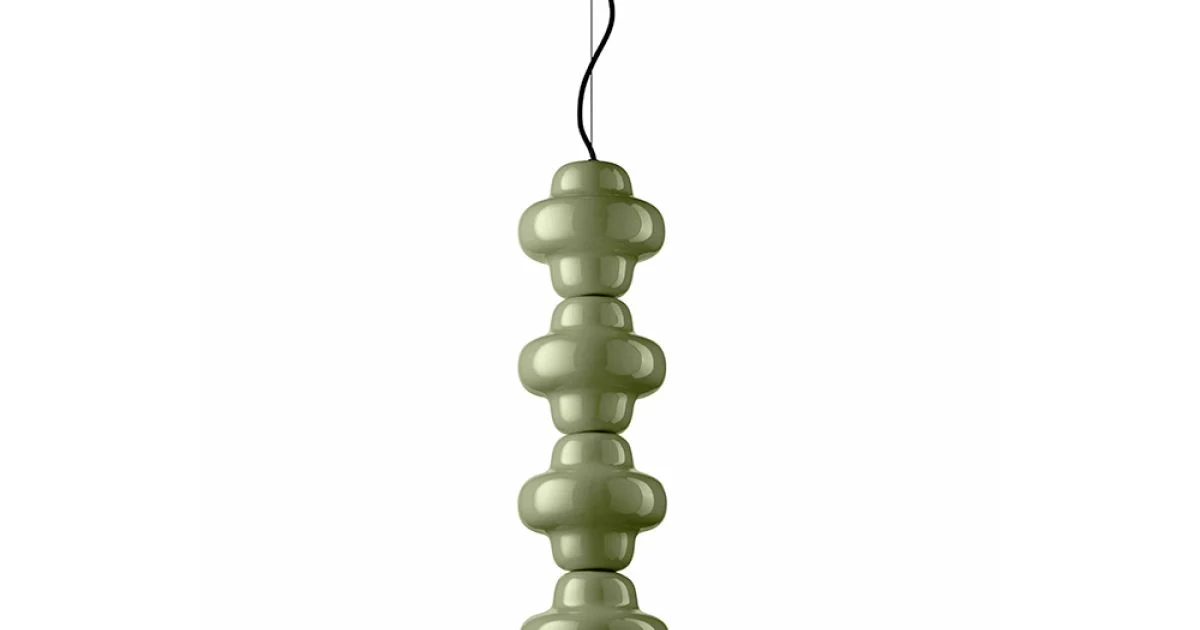 Lampada a Sospensione con 4 Elementi in Ceramica e Vetro Made in Italy - Copacabana