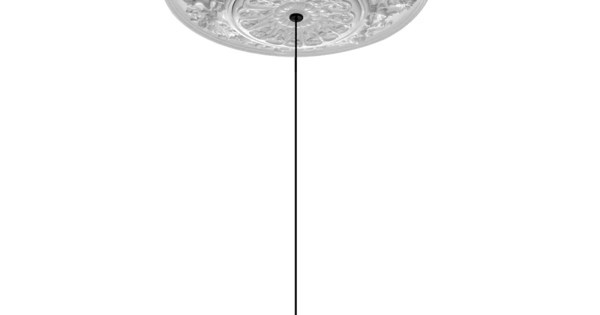 Lampada a Sospensione Design Gesso Bianco e Alluminio Nero 1 Cono - Tesera