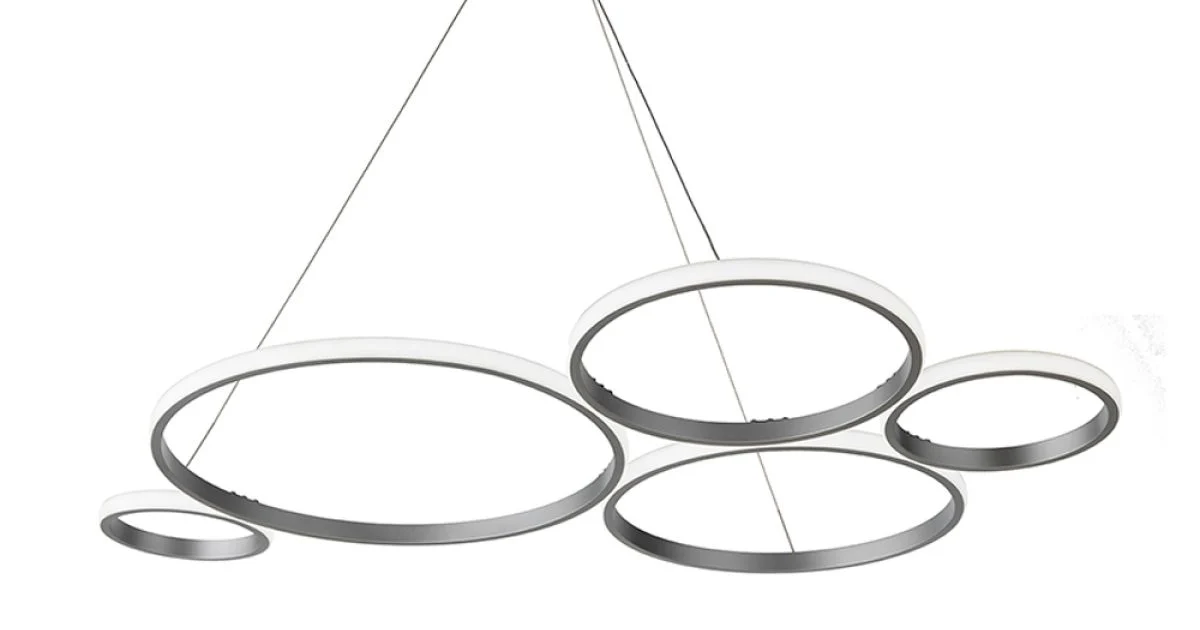 Lampada a Sospensione Design per Soggiorno in Metallo Argento o Oro - Olimpo