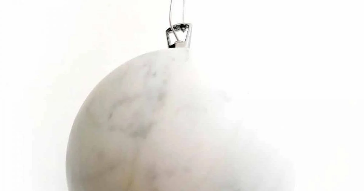 Lampada a Sospensione di Design in Marmo Bianco di Carrara Made in Italy - Panda