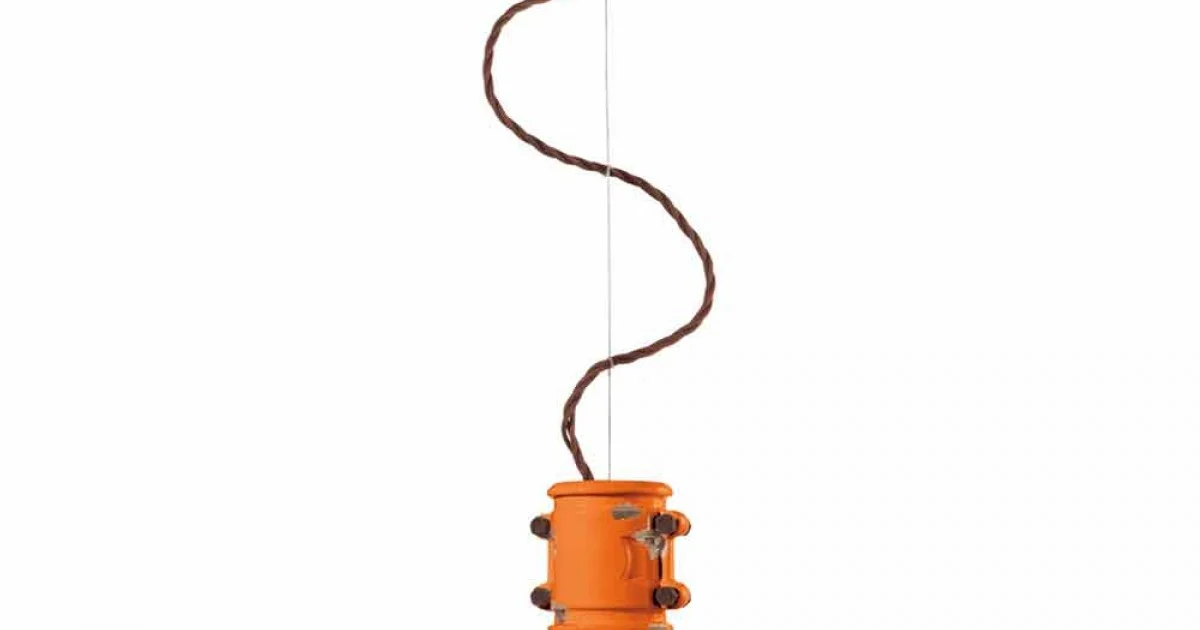 Lampada a sospensione di design urbano artigianale Edith Ferroluce