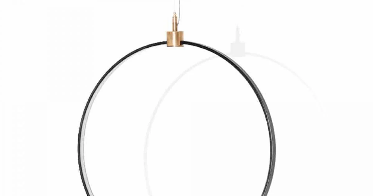 Lampada a Sospensione in Alluminio Nero e Ottone Naturale Made in Italy - Norma