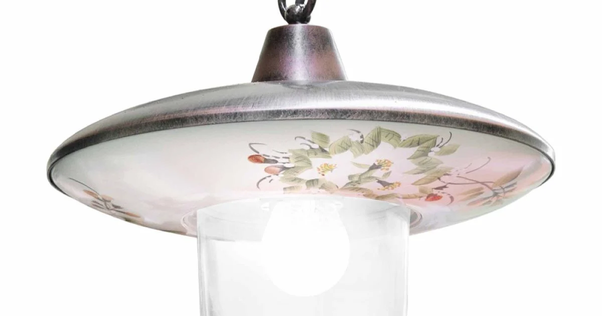 Lampada a Sospensione in Alluminio Nero Rame con Decoro a Mano - Latina