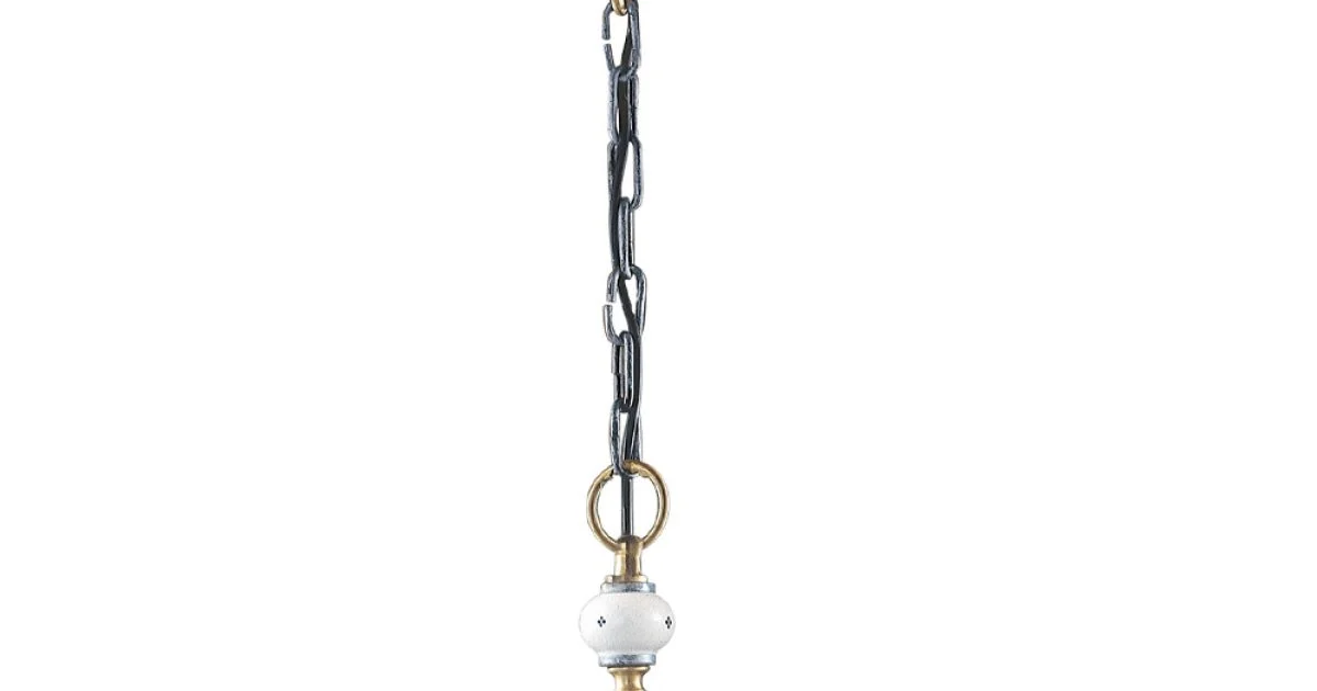 Lampada a Sospensione in Ceramica Fatta a Mano e Ferro Vintage - Asti