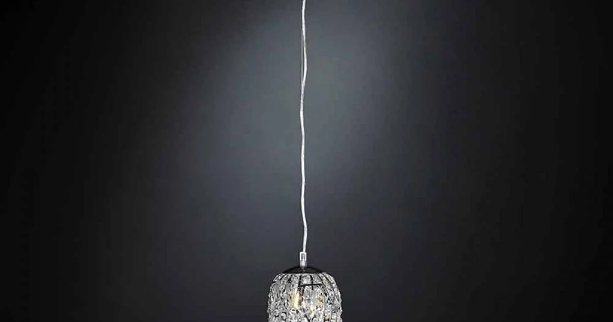Lampada a sospensione in cristallo e acciaio a forma di uovo Egg