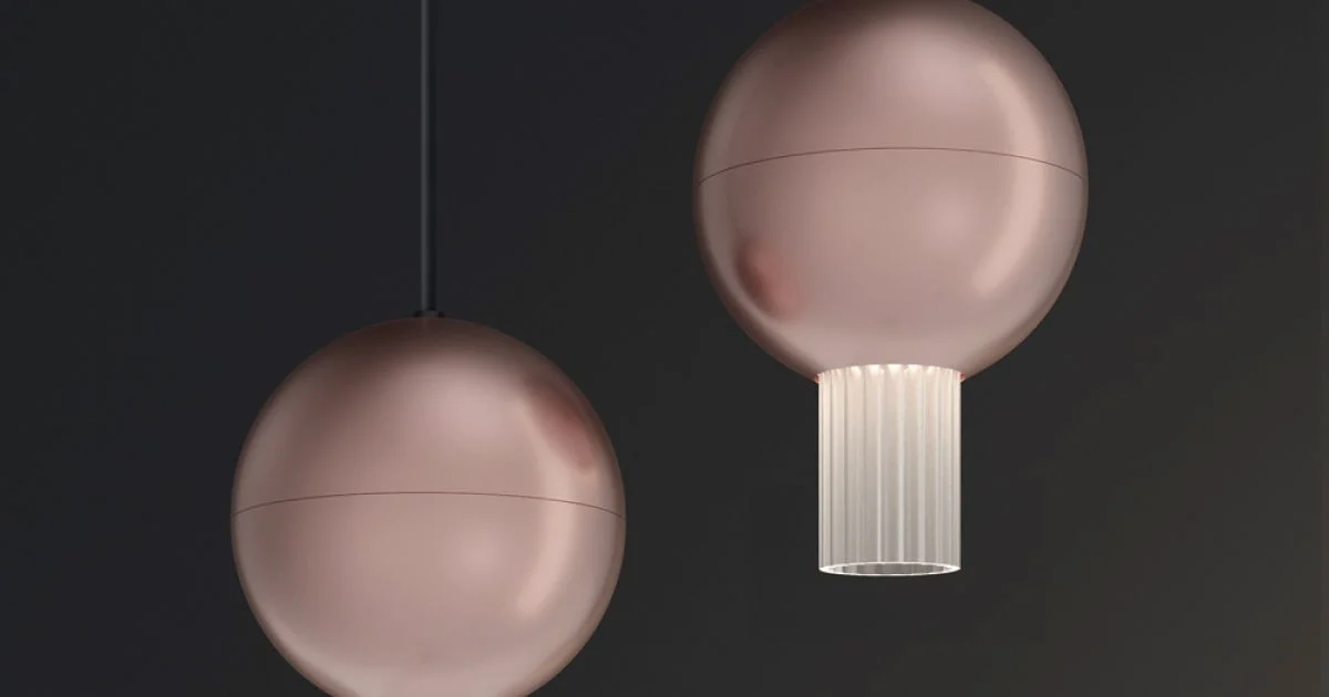 Lampada a Sospensione in Metallo con Cilindri in Vetro Canneté - Oris