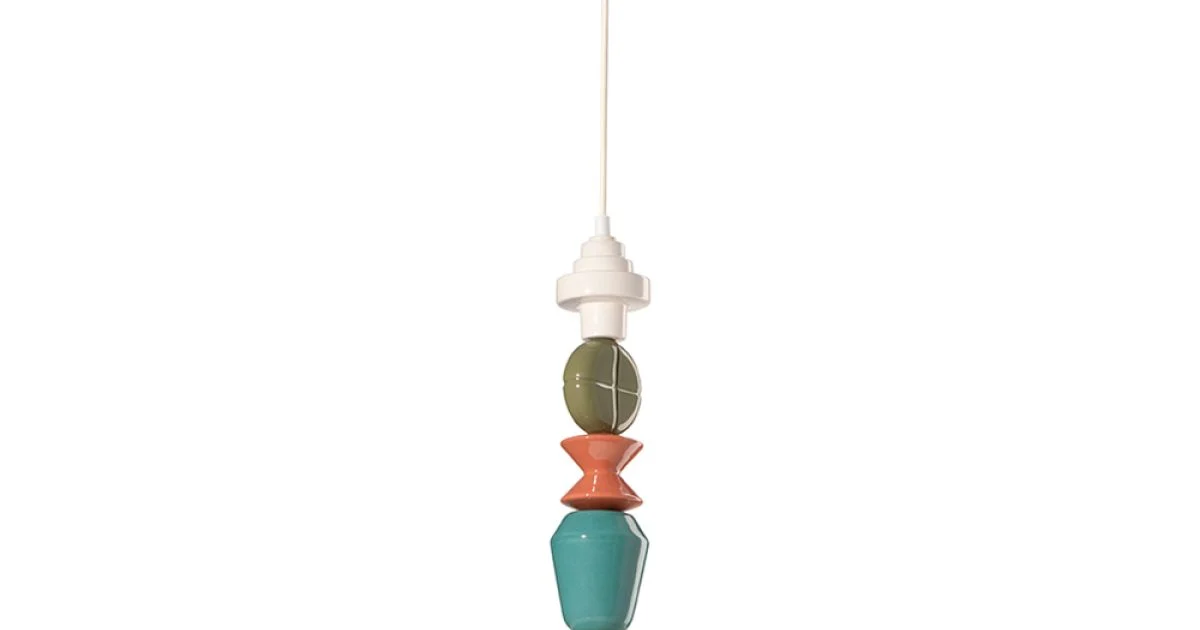 Lampada a Sospensione in Vetro e Ceramica Colorata Made in Italy - Lariat