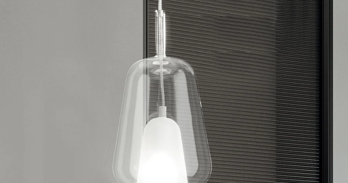 Lampada a Sospensione in Vetro e Filo Trasparente Made in Italy - Trilly