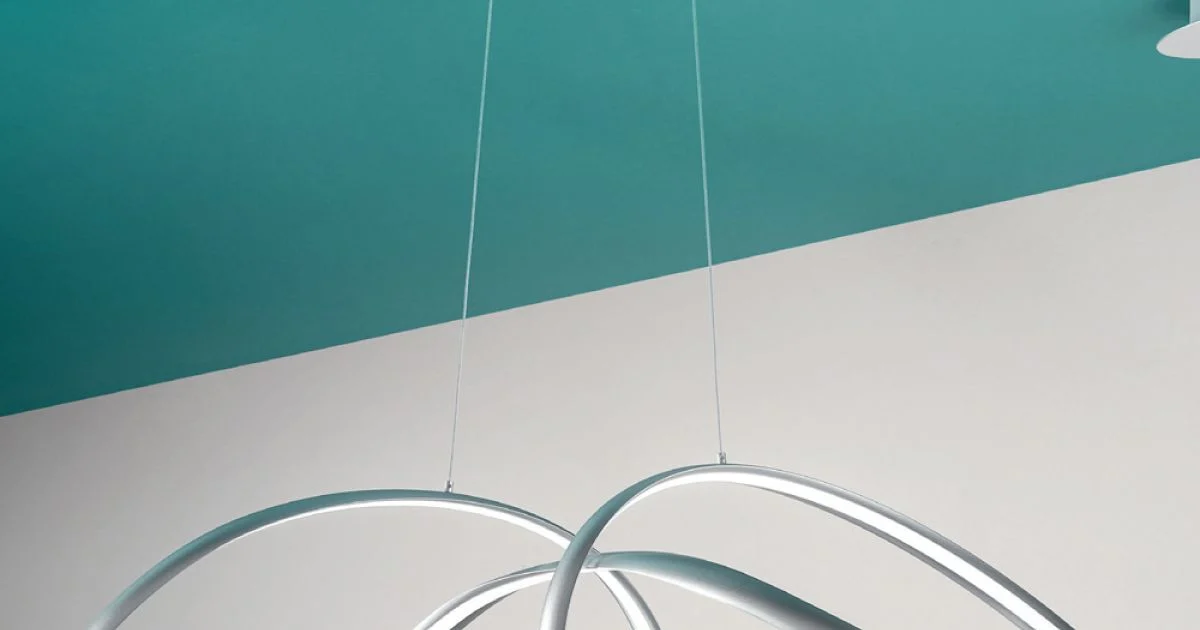 Lampada a Sospensione Led in Metallo Argento, 2 Misure Design Moderno - Lumino