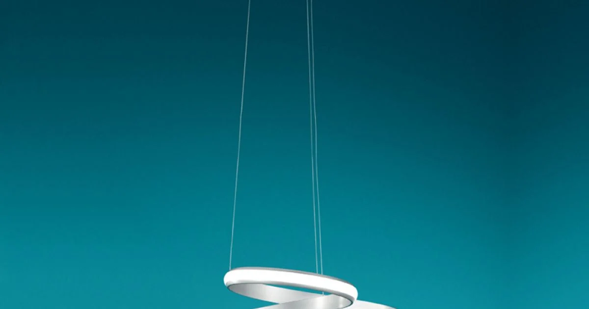 Lampada a Sospensione LED in Metallo Verniciato Bianco o Silver - Rivolta
