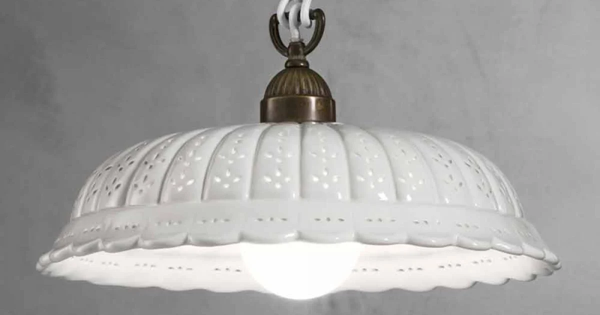 Lampada a sospensione liberty in ceramica Ø42 Anita Il Fanale
