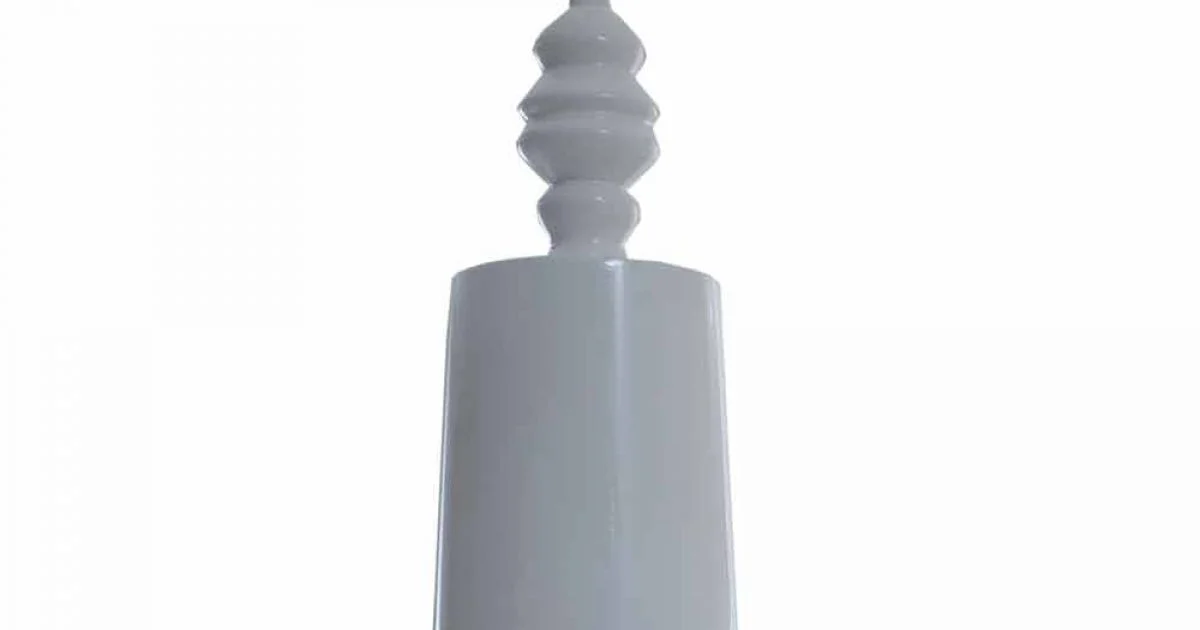 Lampada a Sospensione Paralume in Ceramica Bianco Lucido di Design - Cadabra