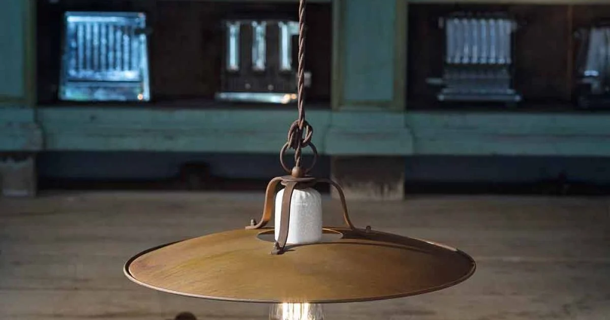 Lampada a sospensione stile industriale artigianale Ferroluce