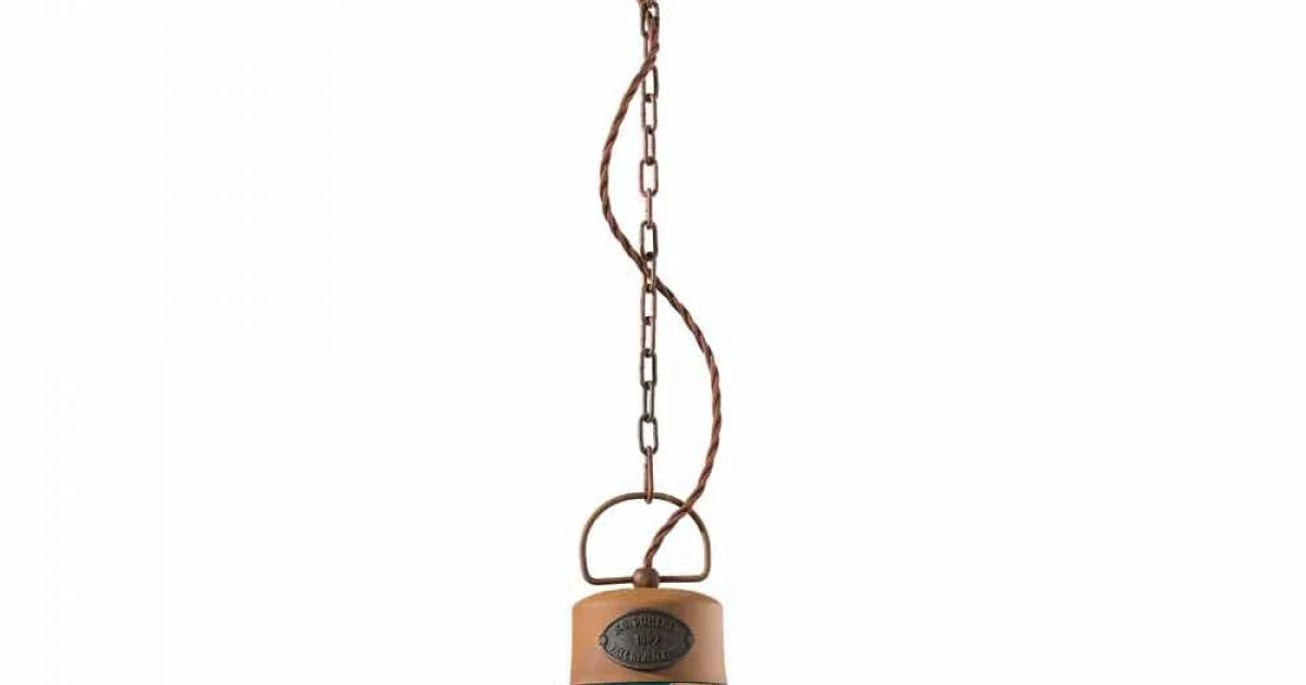 Lampada a sospensione stile industriale ceramica e ferro Stephanie