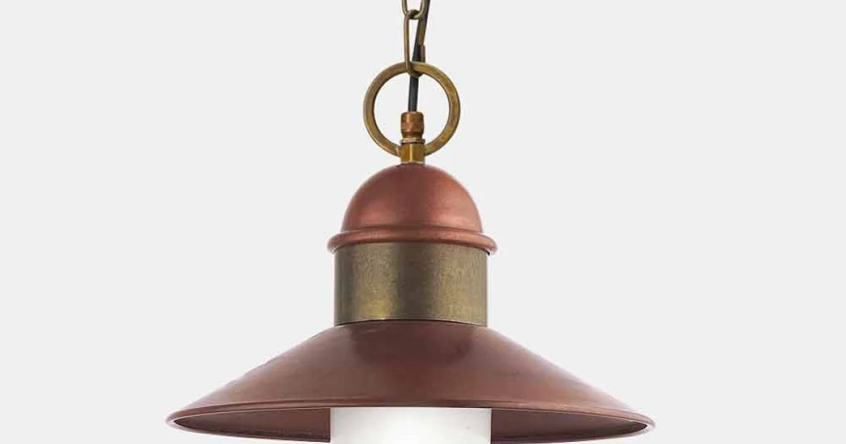 Lampada a Sospensione Vintage in Ottone e Rame con Catena - Borgo by Il Fanale