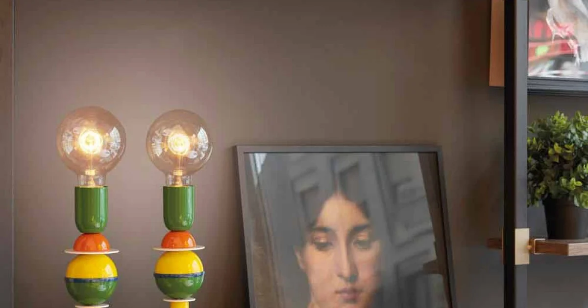 Lampada da tavolo di design in alluminio multicolore Slide Otello Mini