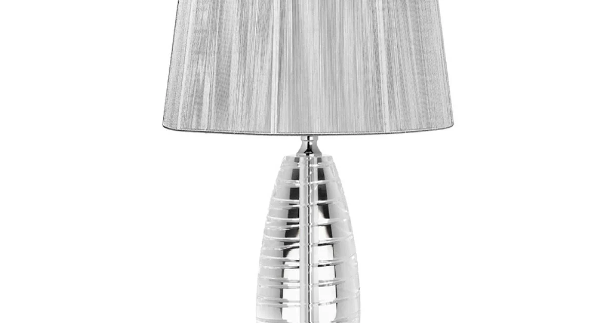 Lampada da Appoggio Classica in Cristallo e Paralume Quadrato di Lusso - Squilla
