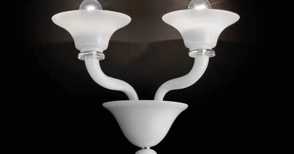 Lampada da Parete a 2 Luci in Vetro di Venezia Lavorato a Mano - Ismail