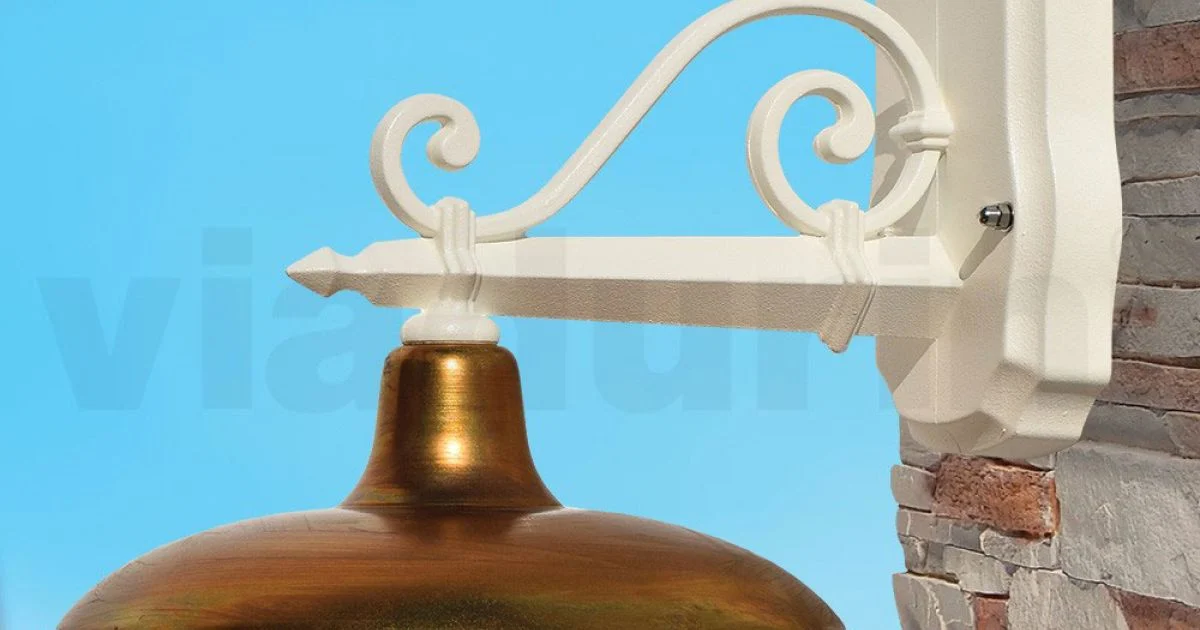 Lampada da Parete per Esterno in Alluminio e Ottone Made in Italy - Adela