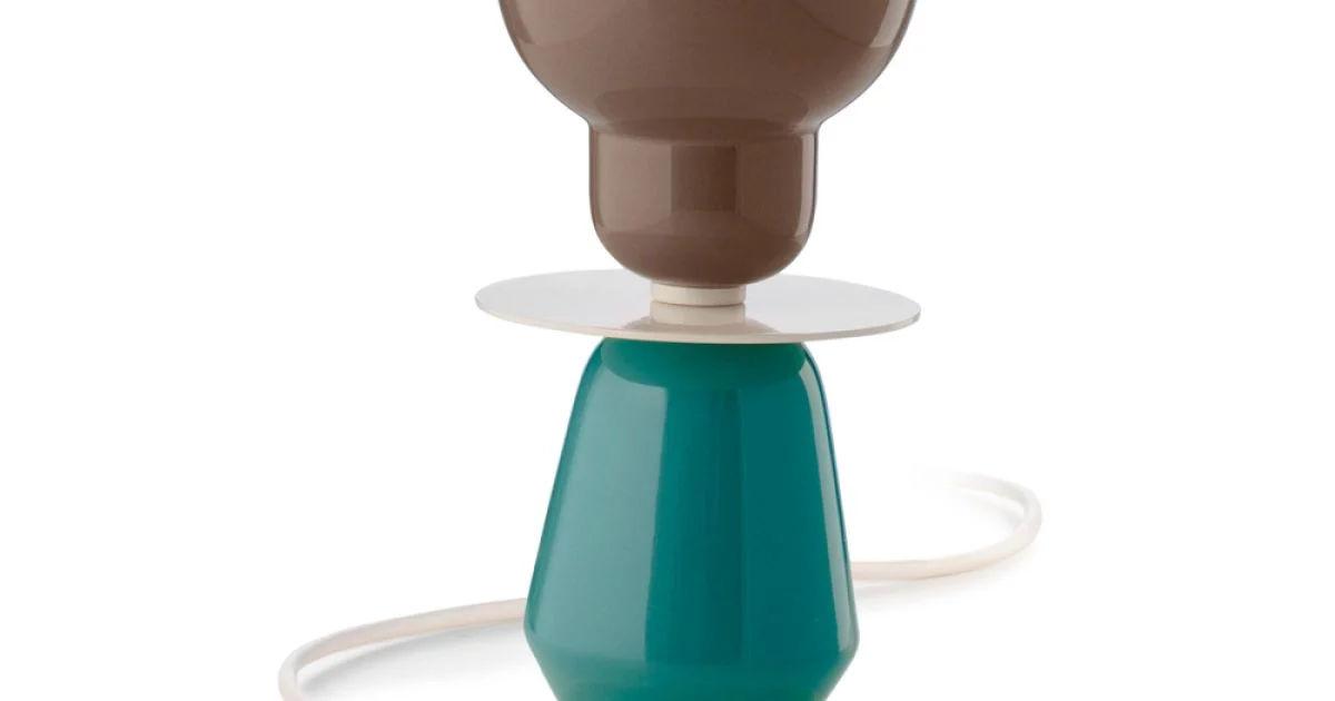 Lampada da Tavolo Bassa in Ceramica di 2 Colori Made in Italy - Berimbau