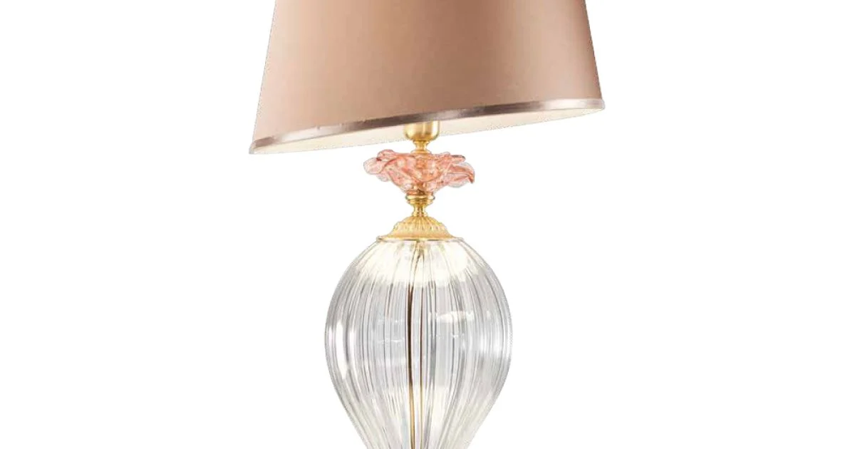 Lampada da Tavolo Classica Vetro Artigianale e Paralume Lusso - Flanders