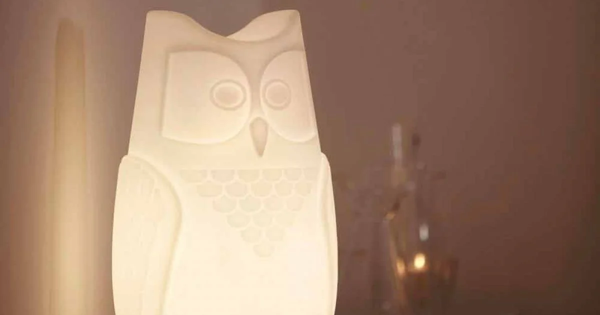 Lampada da tavolo colorata a forma di gufo Slide Bubo,fatta in Italia