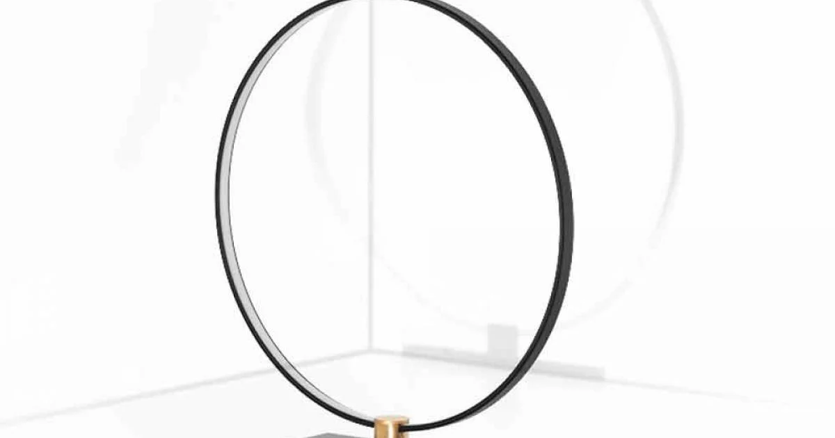 Lampada da Tavolo di Design in Alluminio Nero e Ottone Made in Italy - Norma