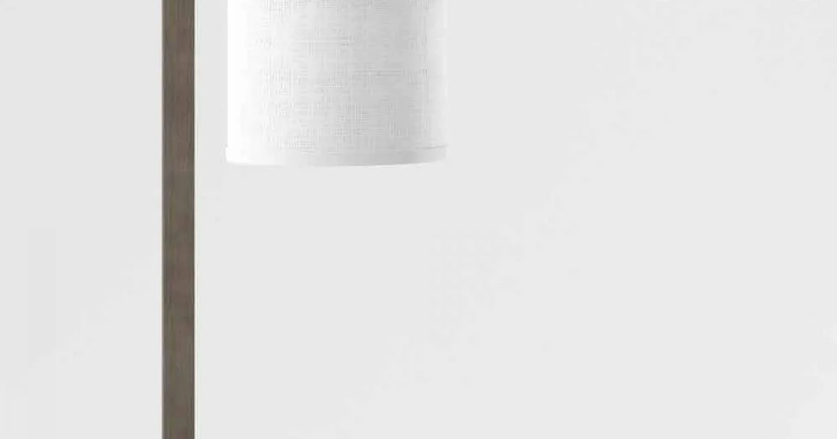 Lampada da Tavolo di Design in Metallo e Lino Bianco Made in Italy - Bali