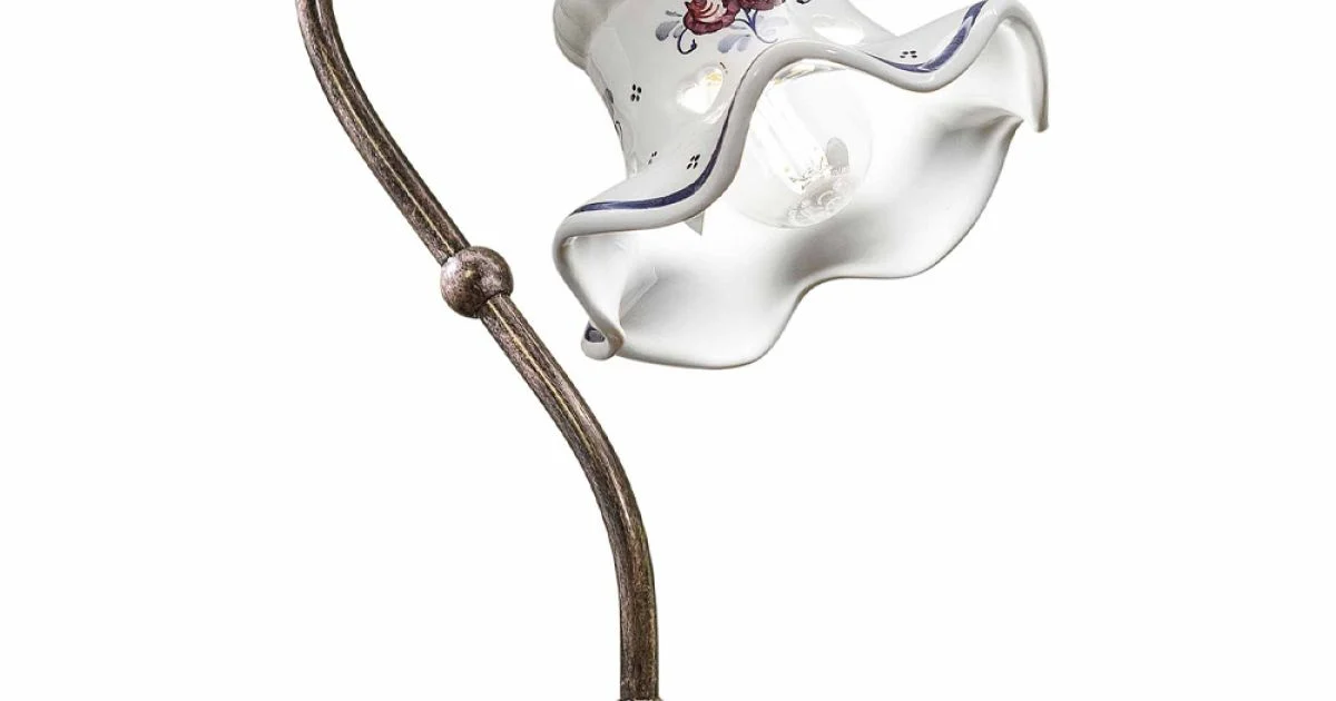 Lampada da Tavolo Ferro Ceramica Dipinta a Mano Vintage Artigianale - Chieti