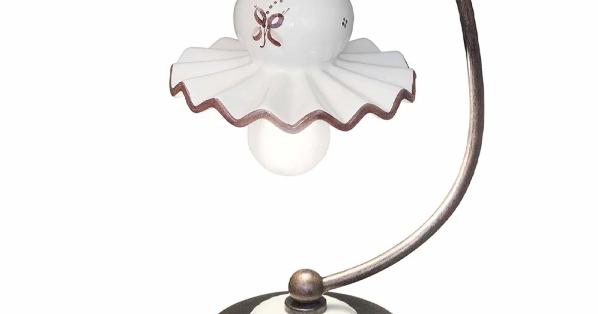 Lampada da Tavolo in Ceramica Artigianale Decorata a Mano Country - Roma