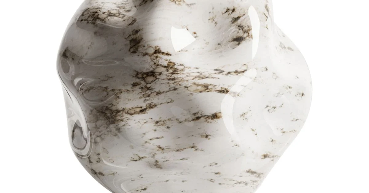 Lampada da Tavolo in Ottone Scuro e Vetro Stone Made in Italy - Bottega