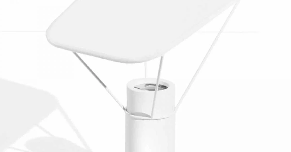 Lampada da Tavolo Moderna in Resina e Cotone Bianco Made in Italy - Fiera