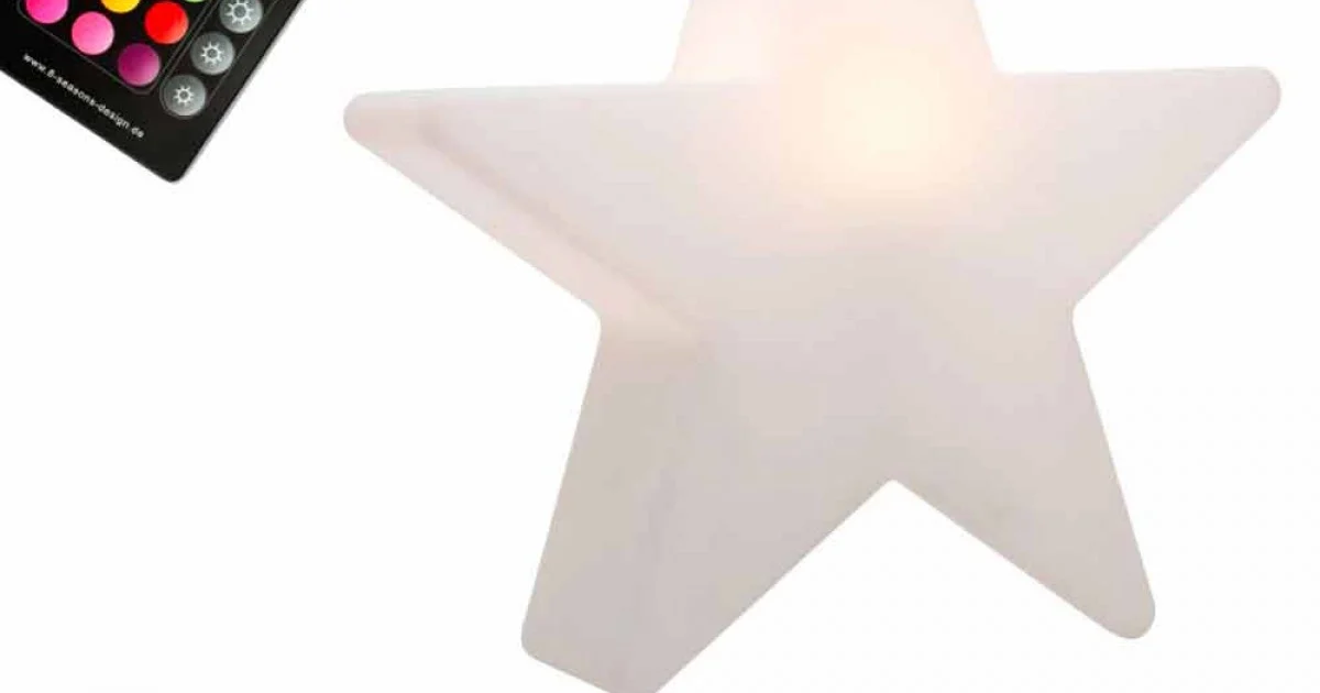 Lampada da Tavolo Solare o a LED, di Design a Stella in Polietilene - Ringostar