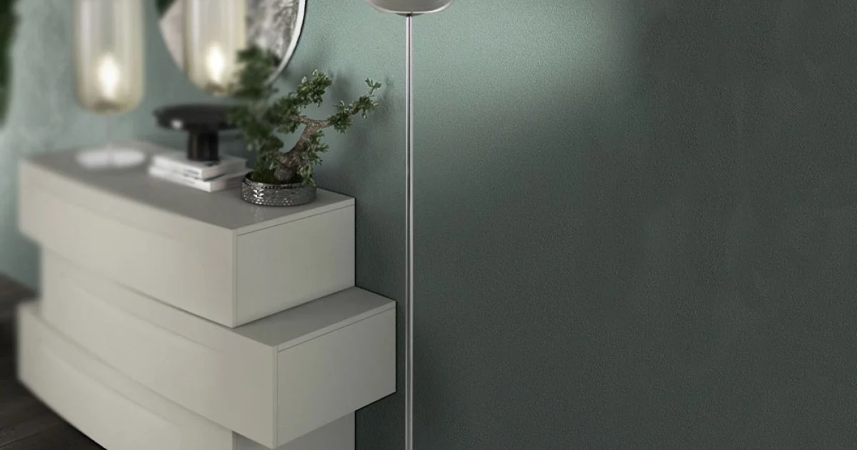 Lampada da Terra Artigianale in Vetro Veneziano Soffiato a Mano - Bambù