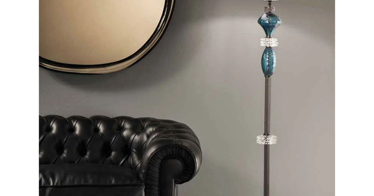 Lampada da Terra con Paralume in Vetro Artigianale Made in Italy - Saline