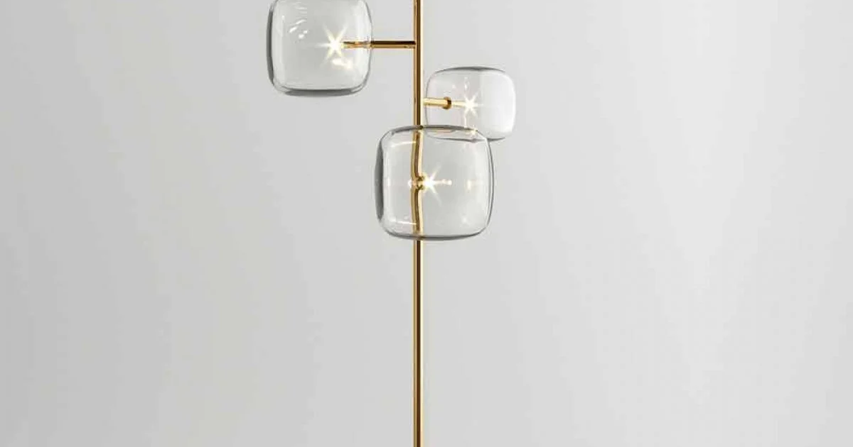 Lampada da Terra Design con Struttura in Metallo Lucido Made in Italy - Donatina