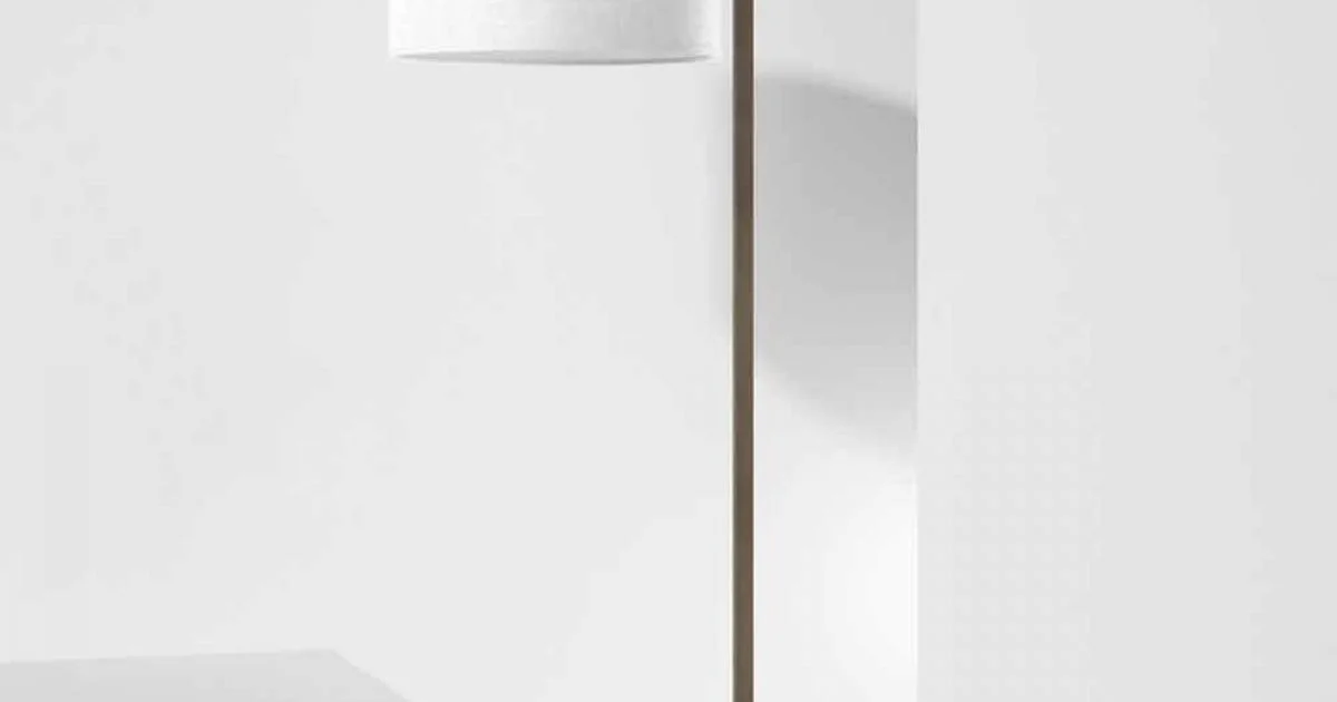 Lampada da Terra di Design in Metallo con Paralume in Lino Made in Italy - Bali