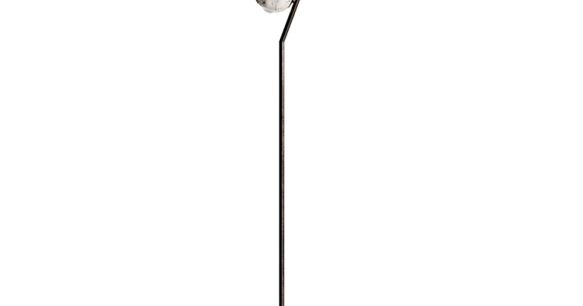 Lampada da Terra in Ottone Scuro e Vetro Stone Made in Italy - Bottega