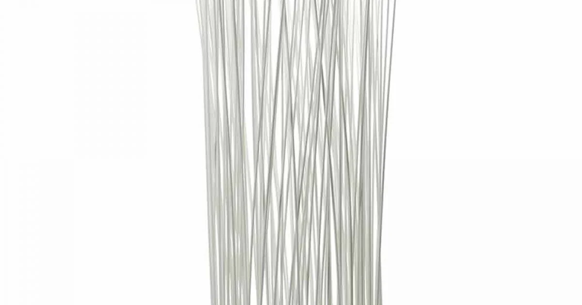 Lampada da Terra Led in Tecnopolimero Grigio e Bacchette in Pvc Bianco - Tatto