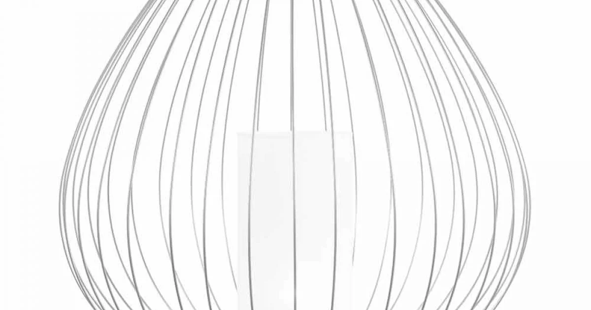 Lampada da Terra o da Appoggio in Filo Metallico Bianco o Bronzo - Lanterna
