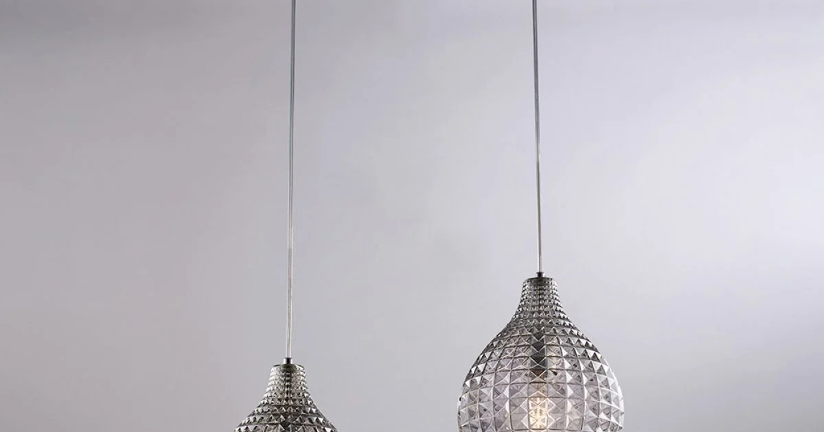 Lampada di Design in Metallo in Vetro con Pendenti in effetto cristallo - Atlas