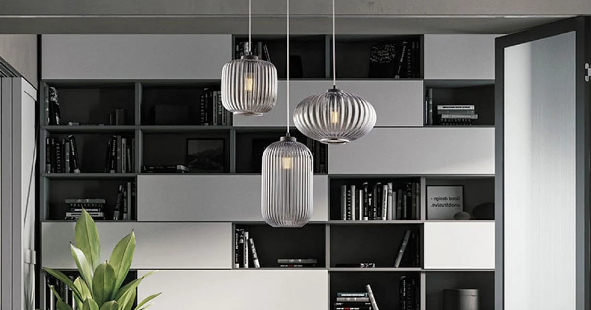 Lampada di Design in Metallo in Vetro 3 Luci Made in Italy - Tucana