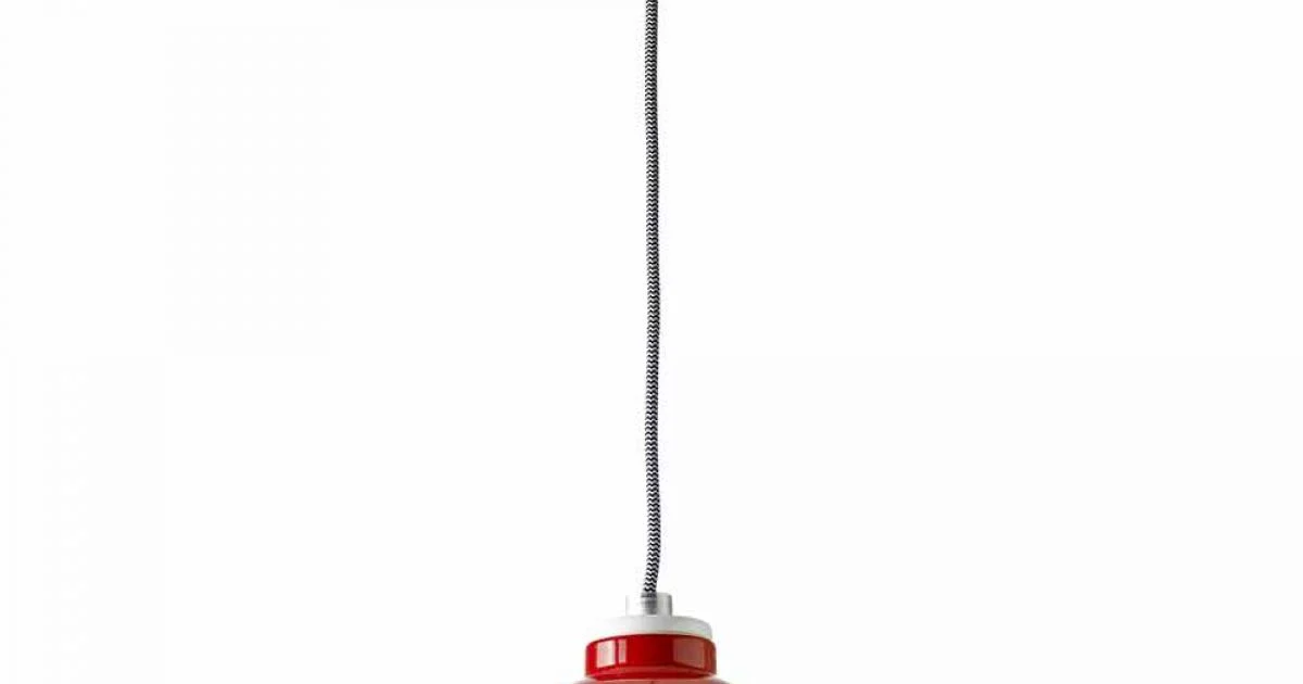 Lampada di design sospesa in ceramica rossa fatta in Italia Asia