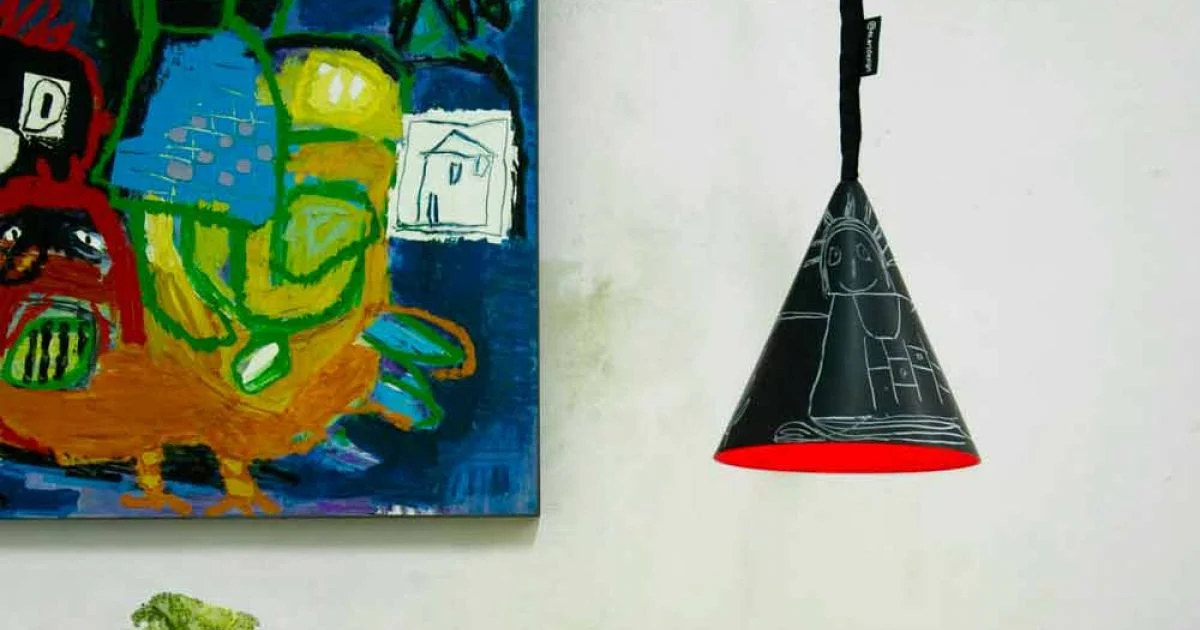 Lampada in resina a sospensione In-es.artdesign Jazz Lavagna moderna
