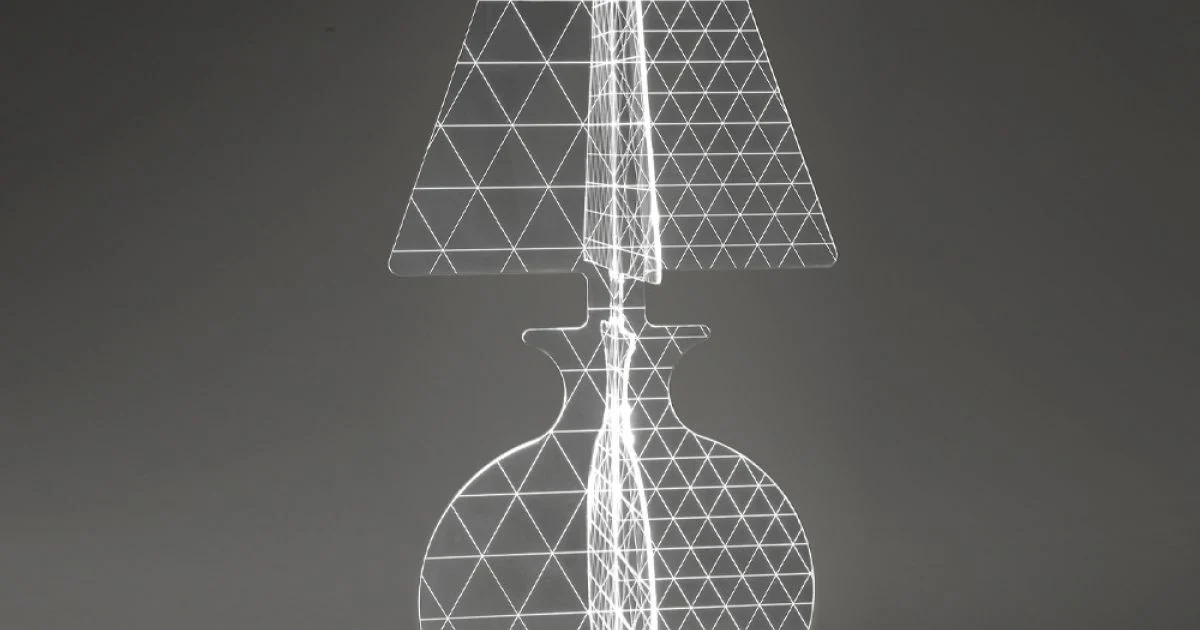 Lampada Led da Terra Plexiglass Marcato a Laser Moderna 3 Misure -  Raissa