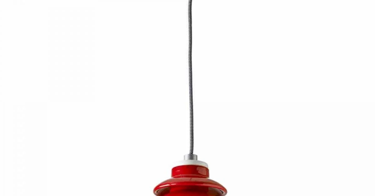 Lampada moderna a sospensione in ceramica rossa made in Italy Asia