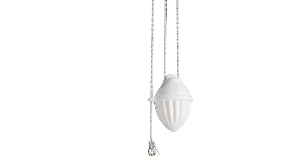 Lampada Saliscendi a Sospensione in Ceramica Plissettata Lucida - Laquila